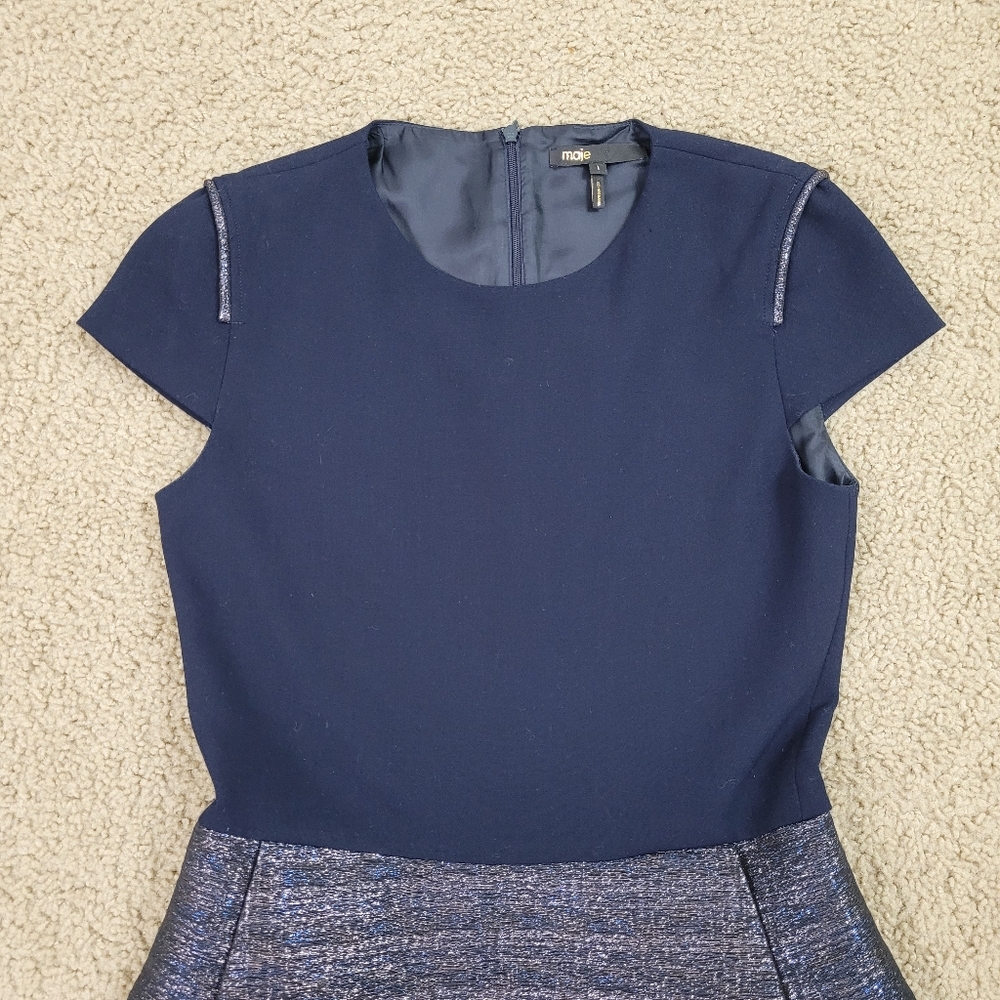 Maje Granaig Two Tone Flared Dress - Picture 4 of 8